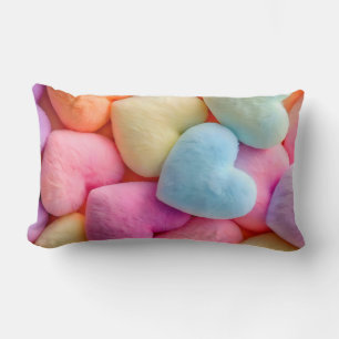 Coeurs Pastel Plush Lancer Oreiller