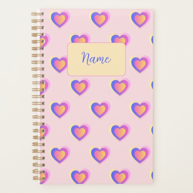 Cœurs pastel rose et violet (Devant)