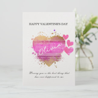 Coeurs personnalisés Carte de la Saint-Valentin pe