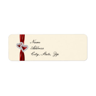 Coeurs personnalisés Étiquettes de adresse de ruba