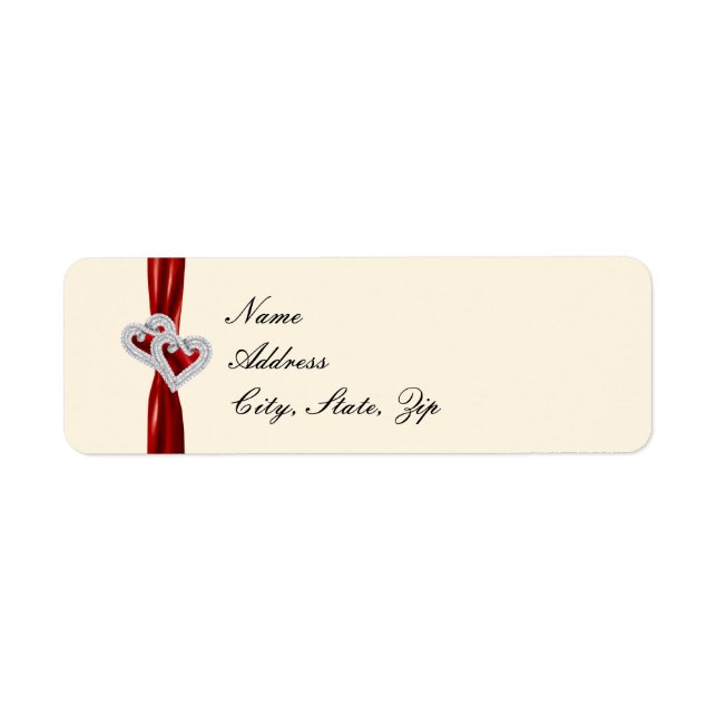 Coeurs personnalisés Étiquettes de adresse de ruba (Devant)
