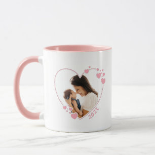 Coeurs Photo Cadre Mug rose