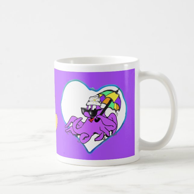 Coeurs Photo Café Mug pourpre (Droite)