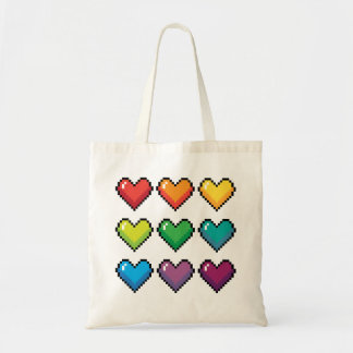 Coeurs Pixel joyeux dans le Sac fourre-tout Motif 