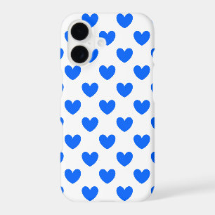 Cœurs pois bleus sur fond blanc