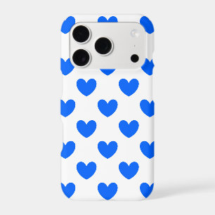 Cœurs pois bleus sur fond blanc