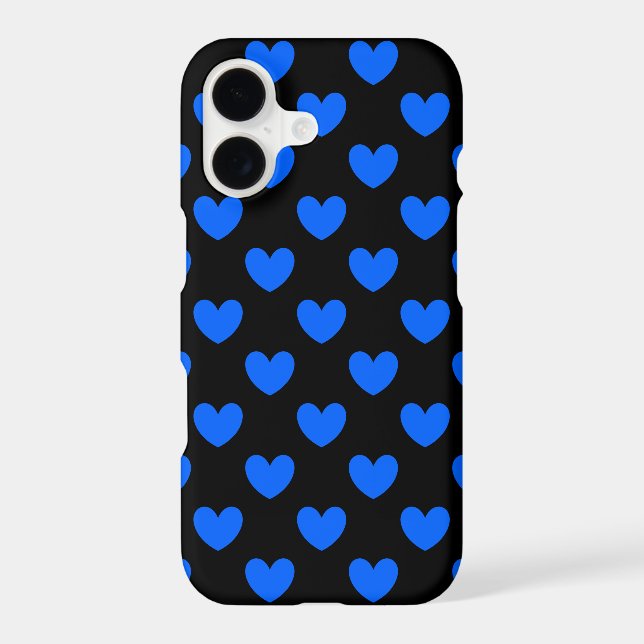 Cœurs pois bleus sur fond noir (Verso)