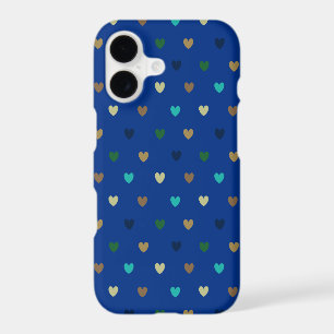 Cœurs polka aux tons de bleu paon