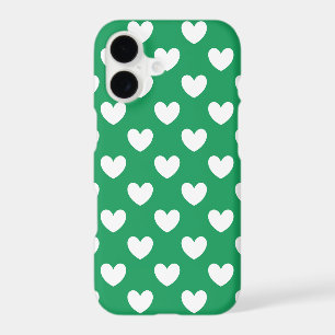 Coeurs polka blanc sur Kelly green