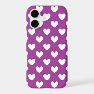 Coeurs polka blanc sur violet