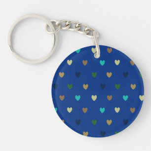 Coeurs Polka dans les tons bleu paon