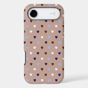 Coeurs Polka sur brun pâle