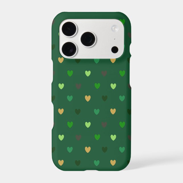 Cœurs polka sur vert forêt (Verso)