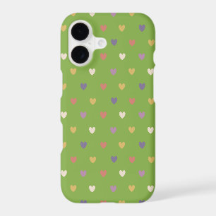 Coeurs Polka sur vert vert