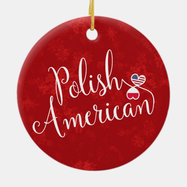 Coeurs polono-américains entrelacés Décoration de  (Dos)