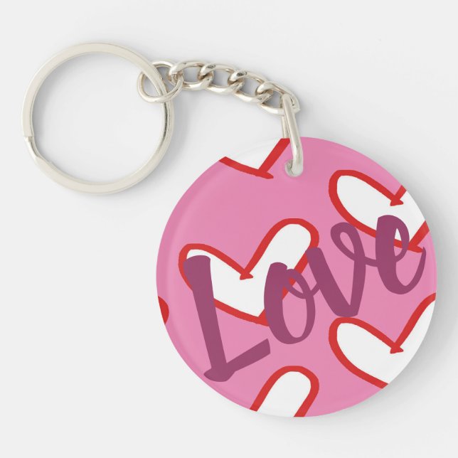 Coeurs Porte - clé avec "amour" (Devant)