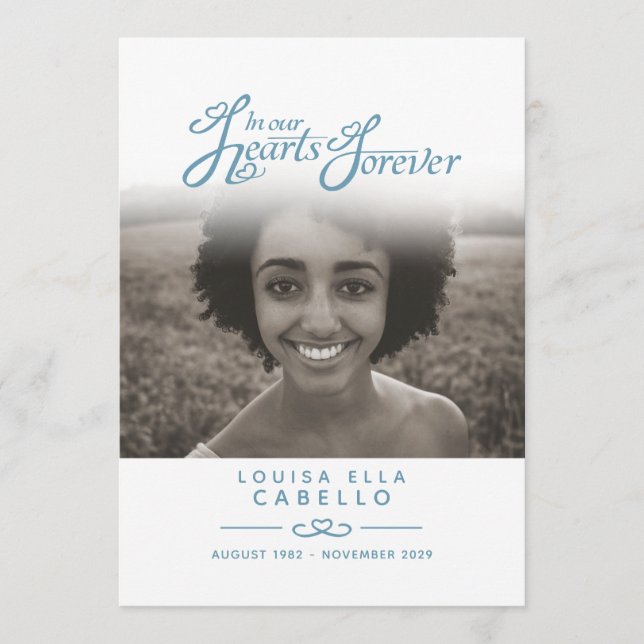 Coeurs pour toujours programme de service funérair (Devant)