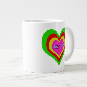 Coeurs rétro - Coupe Jumbo 20oz / Mug