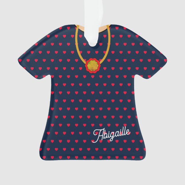 Coeurs Robe Motif et Pendentif Noël TShirt (devant)