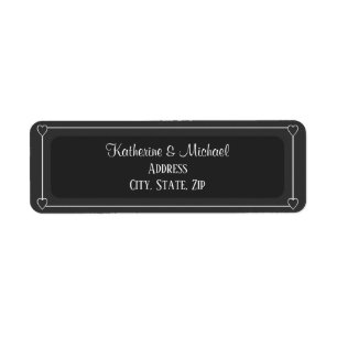 Coeurs romantiques Moderne gris foncé Simple Maria