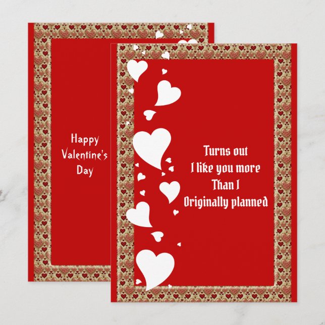 Coeurs romantiques Petit ami Carte Valentine perso (Devant / Derrière)