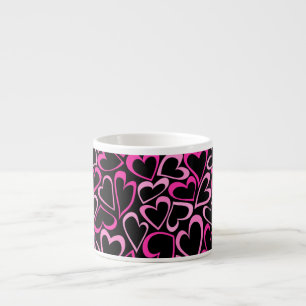 Coeurs rose doux et gribouillé Espresso Mug