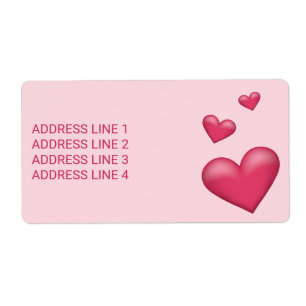 Coeurs roses avec texte personnalisé