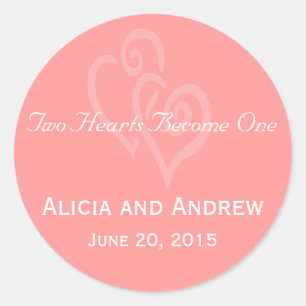 Coeurs roses de corail épousant des autocollants