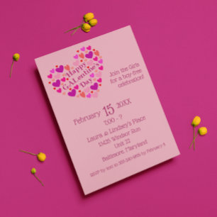 Coeurs roses Invitation de la fête de la Saint-Gal