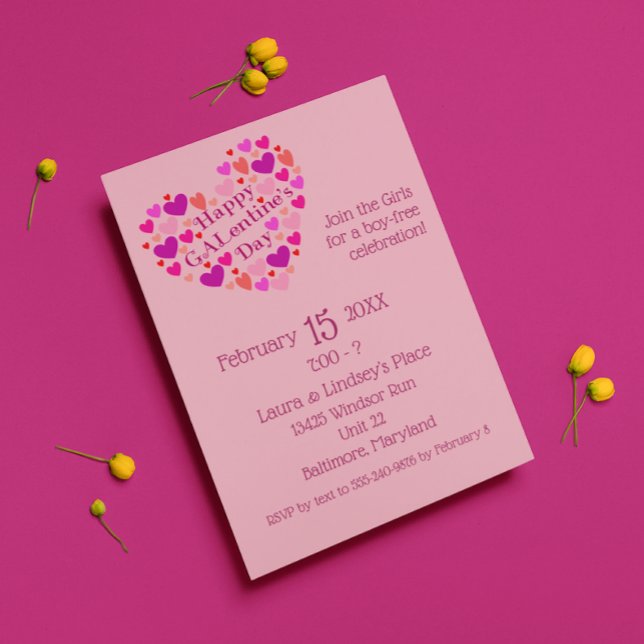 Coeurs roses Invitation de la fête de la Saint-Gal (Créateur téléchargé)