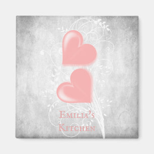 Coeurs roses Magnet personnalisé