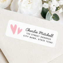 Coeurs roses mignons écriture manuscrite adresse d