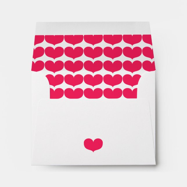 Coeurs roses Saint-Valentin - Enveloppe de carte à (Dos (Bas))