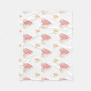Coeurs roses Soft Fleece Couverture bébé