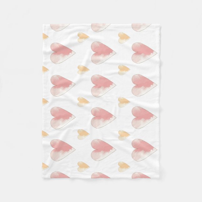 Coeurs roses Soft Fleece Couverture bébé (Devant)
