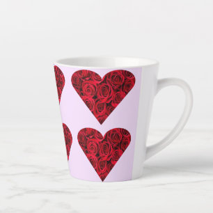 Coeurs roses sur Mug en latte rose