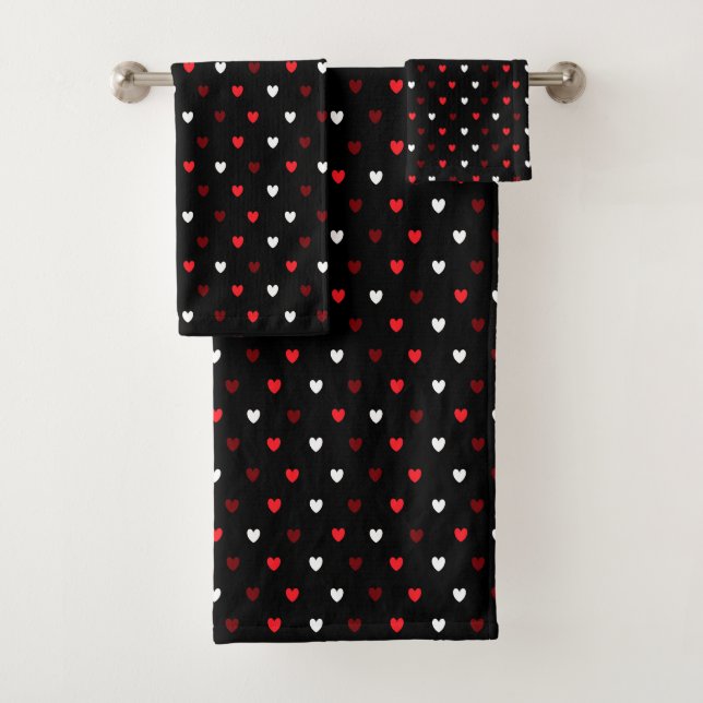 Coeurs rouge et blanc sur noir (En situation)