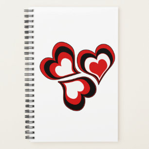 Coeurs, rouge, noir, blanc, Saint Valentin.