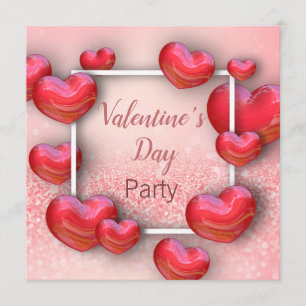 Coeurs rouges de Saint-Valentin - invitation de