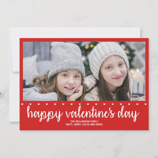 Coeurs rouges et blancs Valentine Cartes photos (Devant)