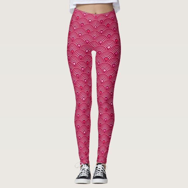coeurs rouges mignons et arcs leggings (Devant)
