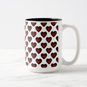 Coeurs rouges Motif café Mug