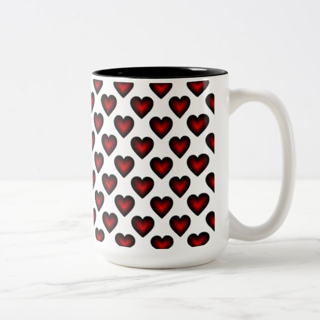 Coeurs rouges Motif café Mug (Droit)