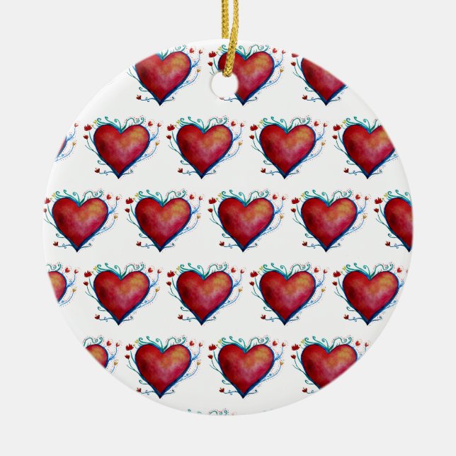 Coeurs rouges, Ornement Saint Valentin (Devant)