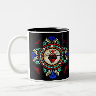 Coeurs sacrés de tasse en verre souillé de Jésus