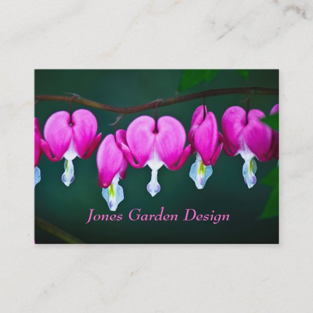 Coeurs saignants Cartes de visite floraux (Devant)