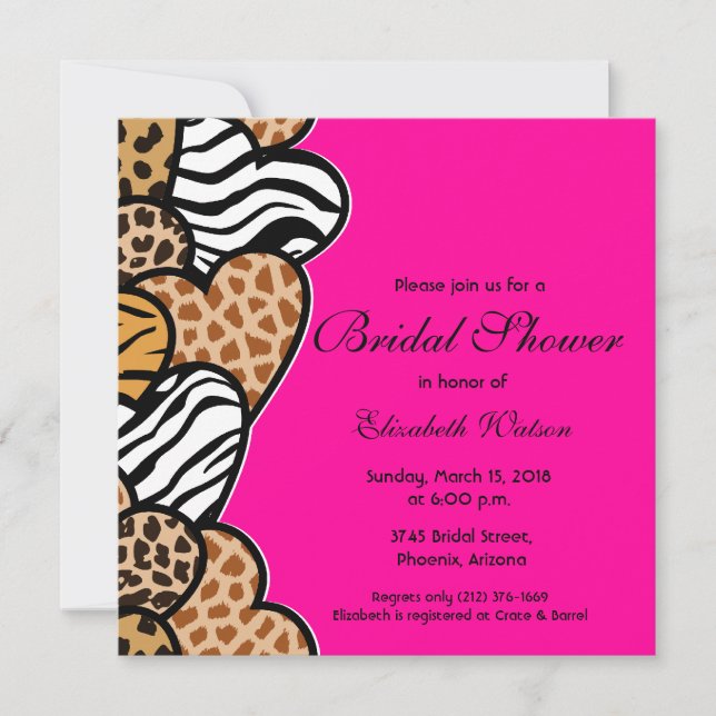 Coeurs sauvages Invitation à la douche nuptiale (Devant)