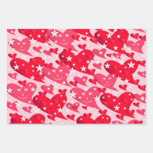 coeurs, smilie, papier Noël+, hiver+patte, plus