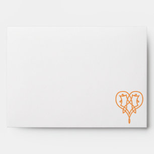 Cœurs Tissés Celtiques dans des Enveloppes Orange