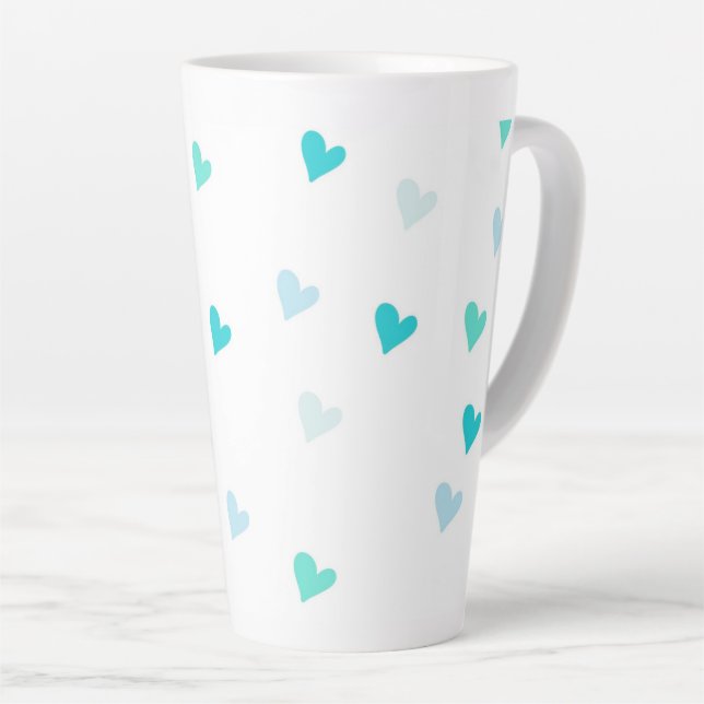 Coeurs verts minuscules Grosse Mug Latte (Angle droit)